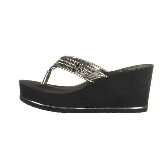 GUESS Sarraly Eva Logo Wedge Sandal in Disco Rhinestone Size US 11 New w/o Tag - Picture 1 of 14